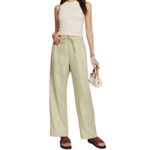 NEW Reformation Olina Linen Pants - Dried Herbs Size Medium